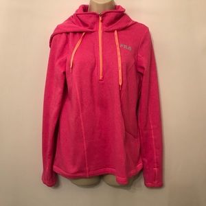 Pink Fila pullover hoodie size medium